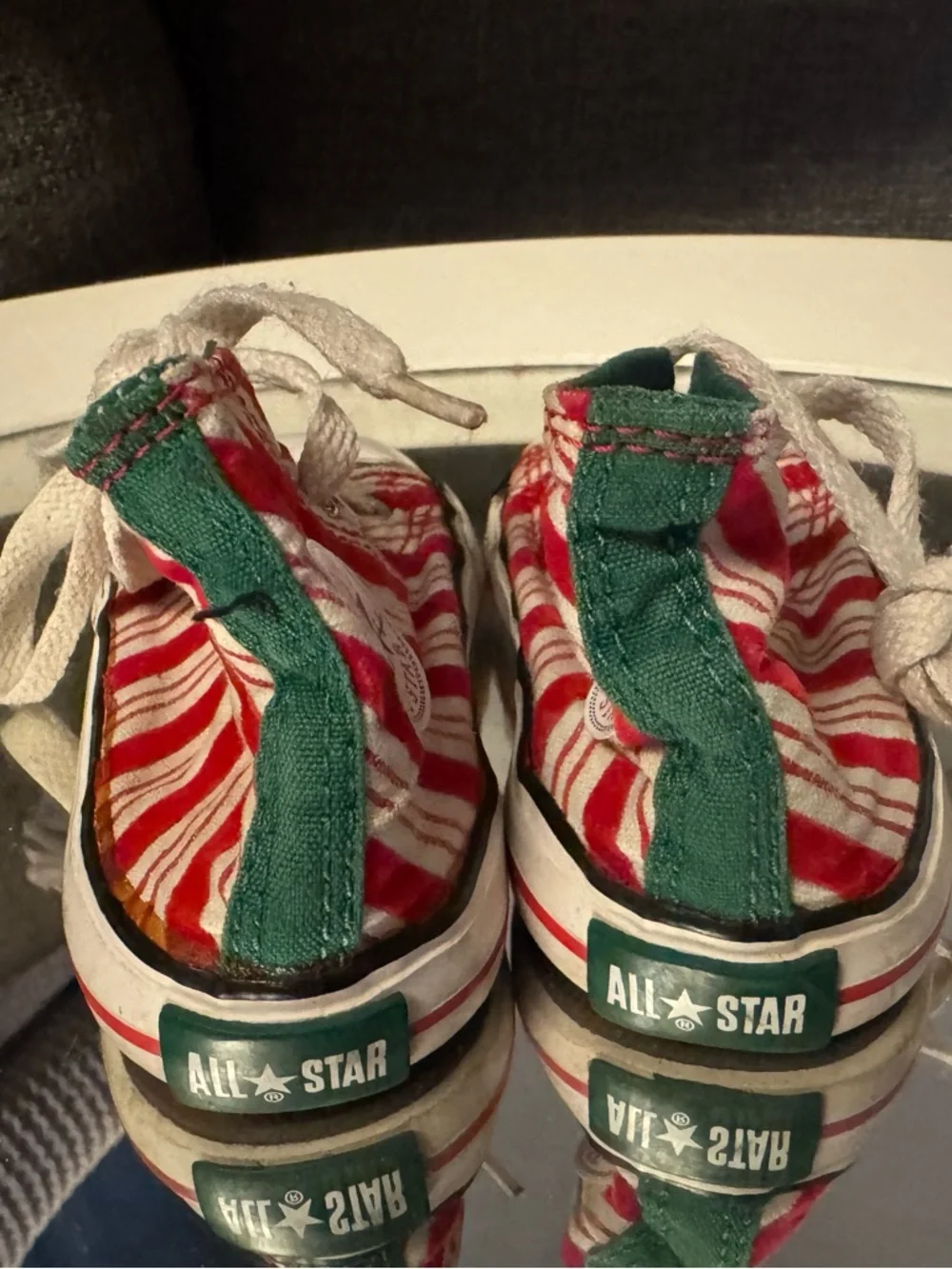 Converse baby size All Star Red & White Striped High-Top Sneakers